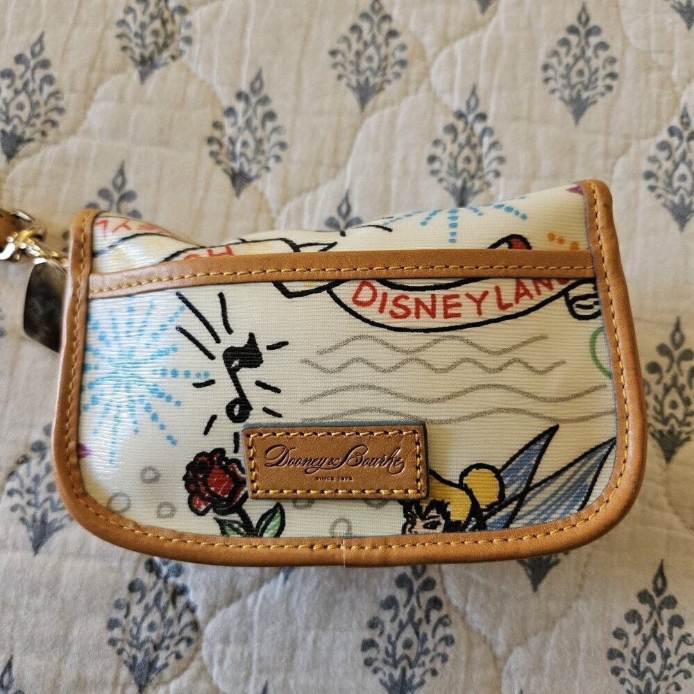 Dooney & Bourke Disney Sketch Wristlet Mickey Minnie Tinker Bell Rare Retired - Picture 8 of 16